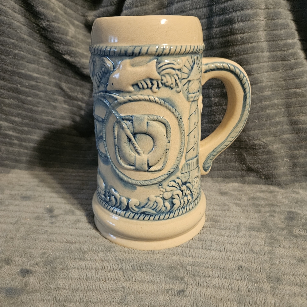 WCL 7.5" Vintage Ocean Theme Beer Stein